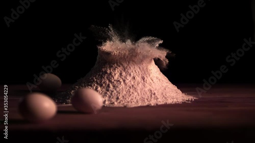 flour and eggs slow motion