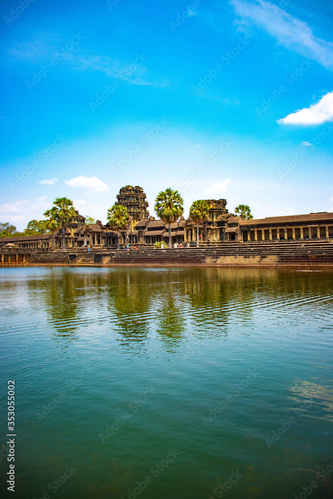 A beautiful view of Angkor Wat temple at Siem Reap, Cambodia. A beautiful view of Angkor Wat temple at Siem Reap, Cambodia.