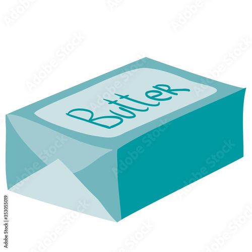 piece of oil wrapped in paper, flat, isolated object on a white background, vector illustration,