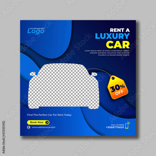 Car Rent A Car Rental Social Media Post Square Instagram Banner