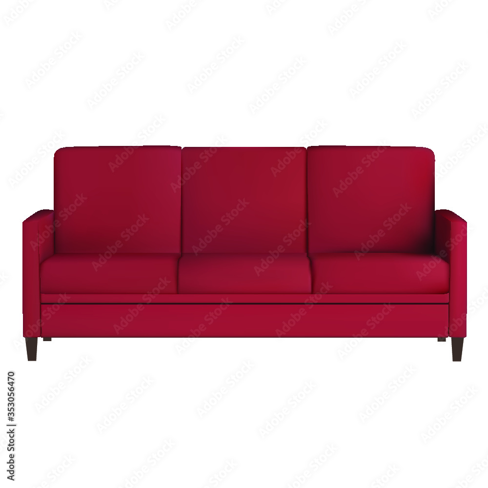 red sofa isolated on white red sofa isolated on white