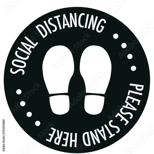 floor decal social distancing stand feet