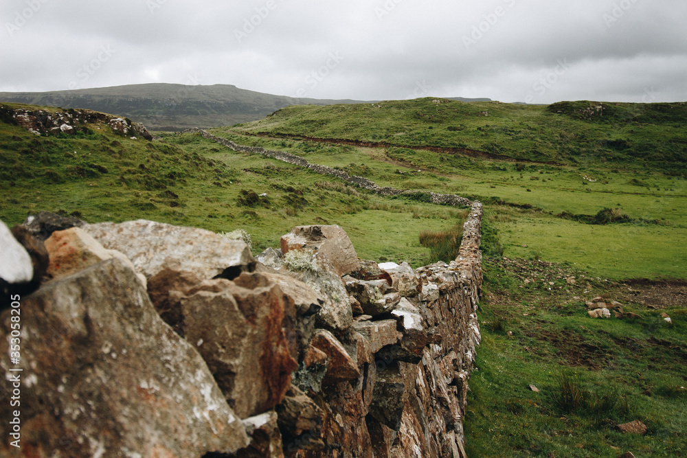 Steinmauer in Schottland