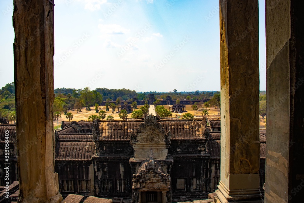 Fototapeta premium A beautiful view of Angkor Wat temple at Siem Reap, Cambodia.