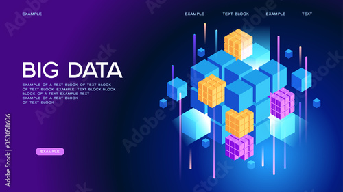 Big data Web Banner. Data visualization concept. 
