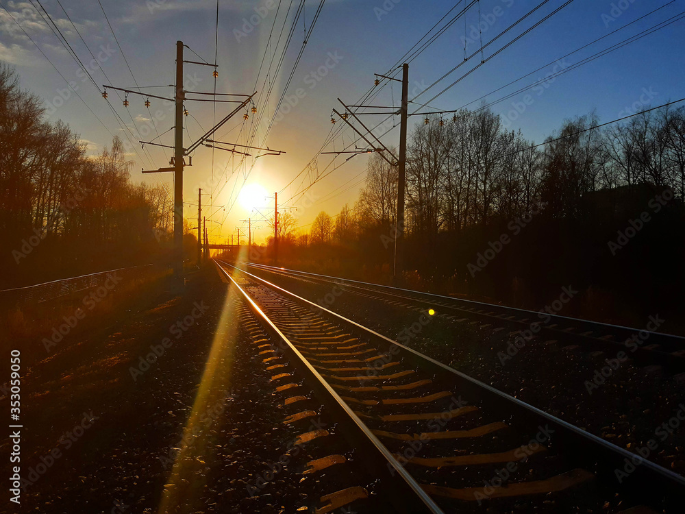 Railway sunset