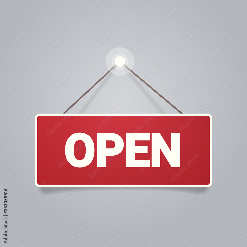 open door advertising sign store opening concept label with text flat vector illustration open door advertising sign store opening concept label with text flat vector illustration