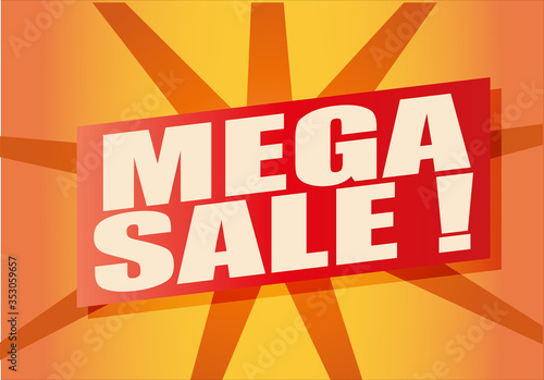 Cartel de mega venta  de productos de verano.