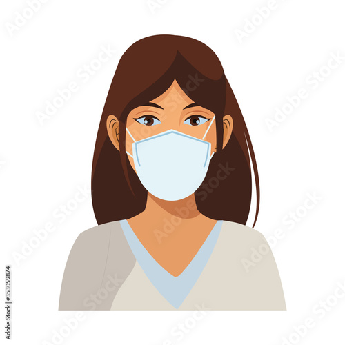 elegant businesswoman wearing medical mask