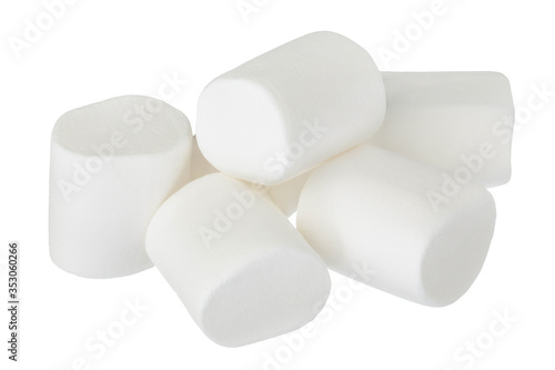 Marshmallow isolated on white background with clipping path and full depth of field