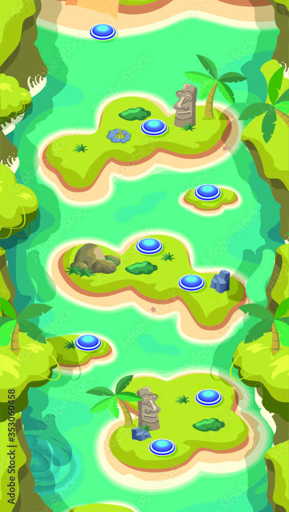 Fototapeta premium Mobile Game Level Map Template for Developers