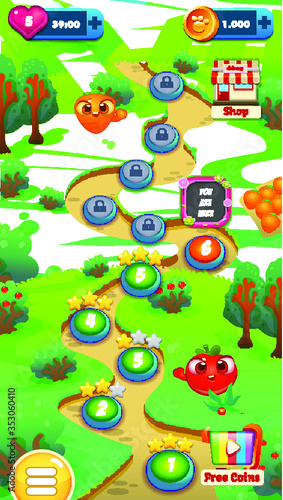 Mobile Game Level Map Template for Developers