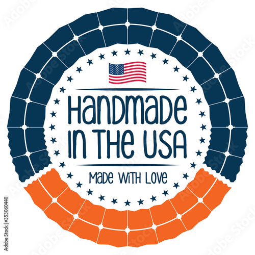 Handmade in The USA. Vector Label.