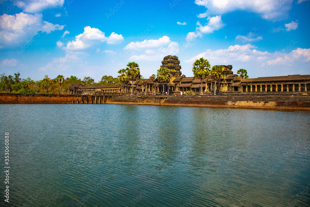 Fototapeta premium A beautiful view of Angkor Wat temple at Siem Reap, Cambodia.