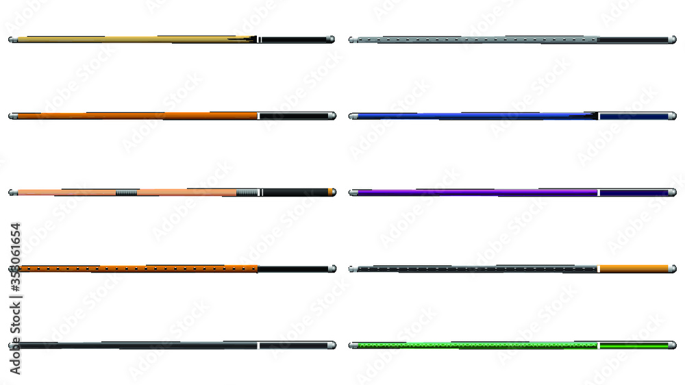 Billiard Pool Cues Template for Game Development GUI Kit Billiard Pool Cues Template for Game Development GUI Kit