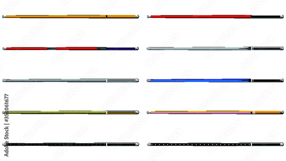 Billiard Pool Cues Template for Game Development GUI Kit Billiard Pool Cues Template for Game Development GUI Kit