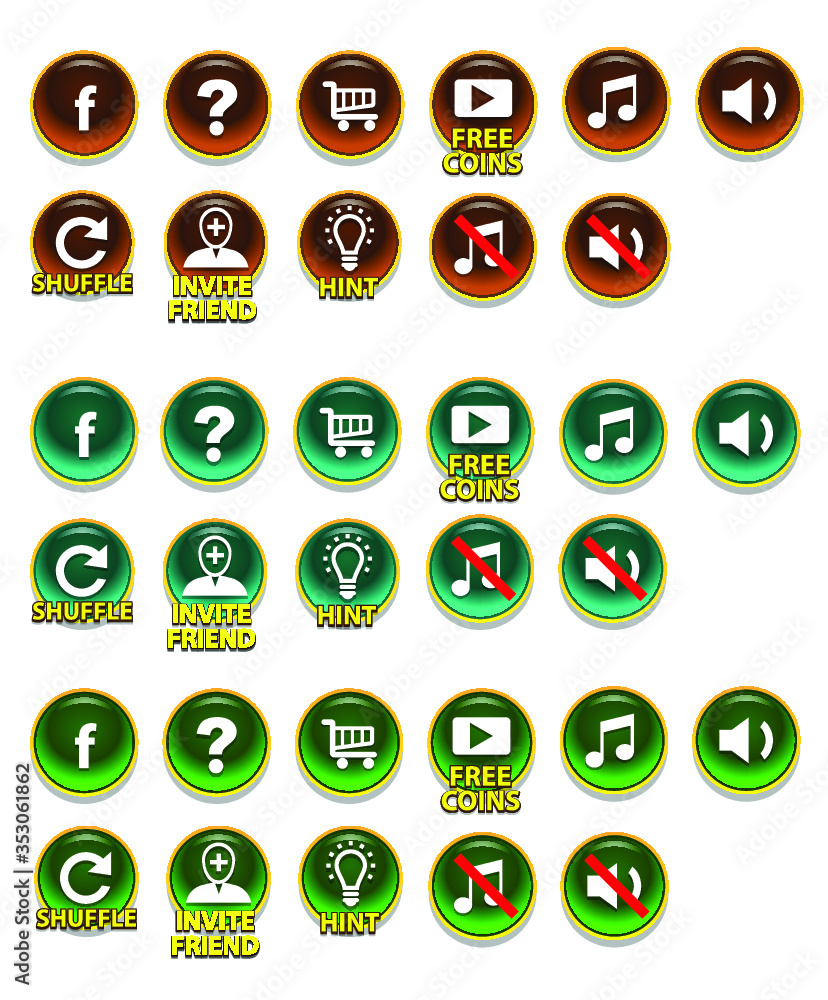 Mobile Game Buttons GUI Kit for Developers Mobile Game Buttons GUI Kit for Developers