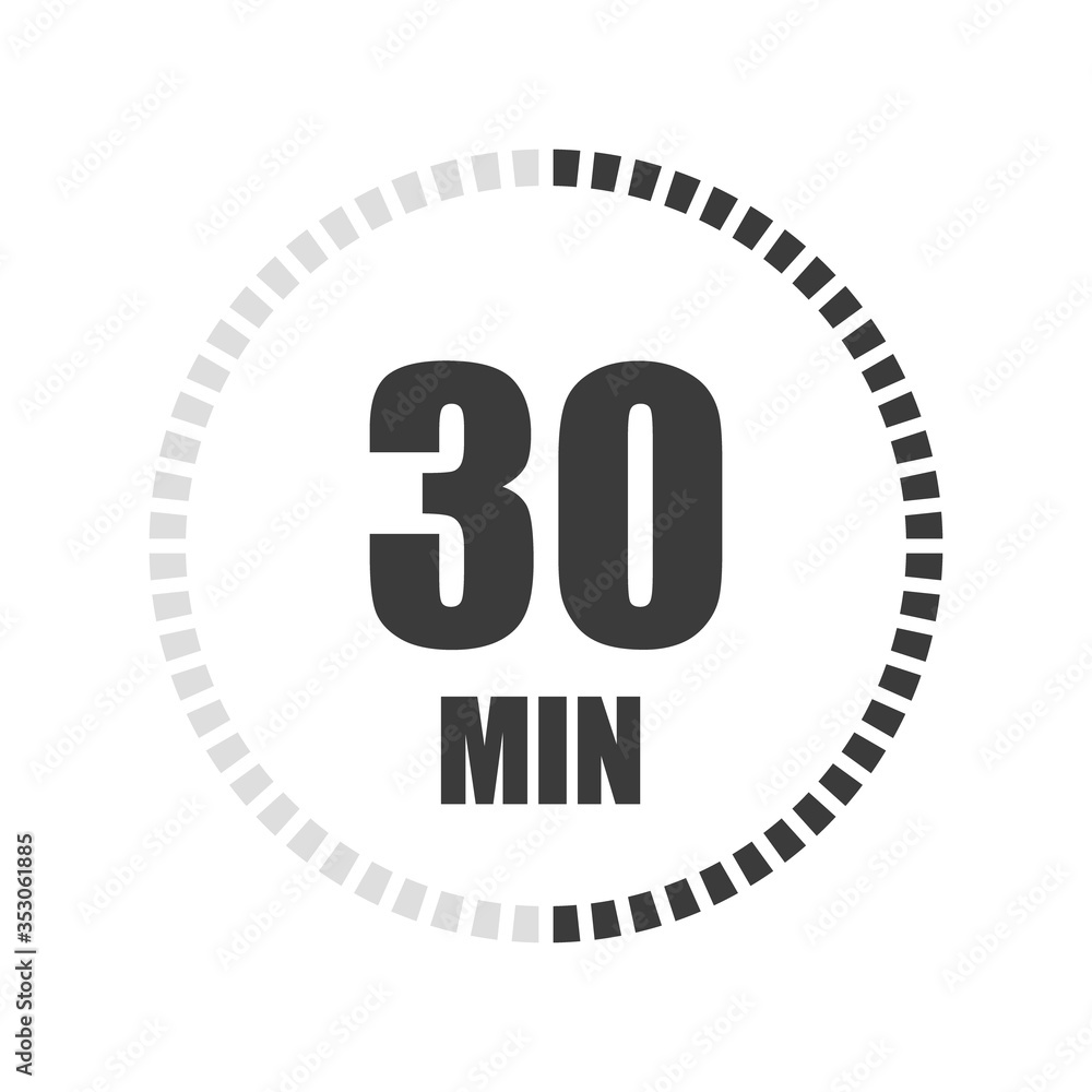 Timer sign 30 min. Vector Timer sign 30 min. Vector