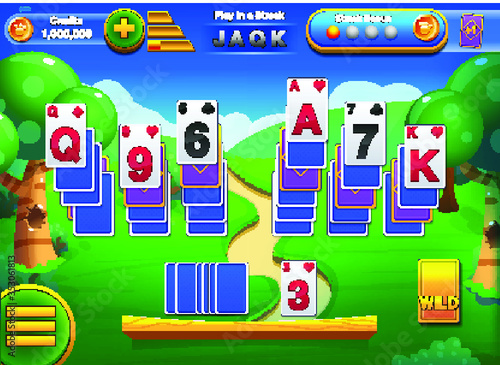 Solitaire Game Template for Game Development GUI Kit