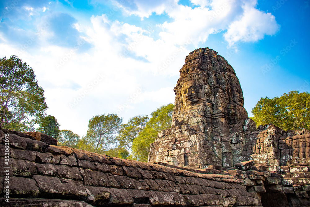 A beautiful view of Bayon temple at Siem Reap, Cambodia. A beautiful view of Bayon temple at Siem Reap, Cambodia.