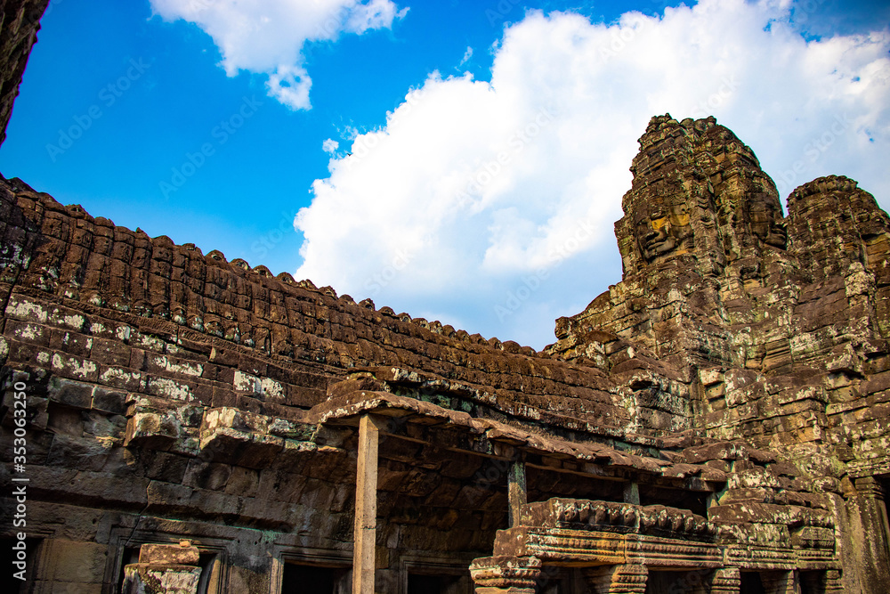 A beautiful view of Bayon temple at Siem Reap, Cambodia. A beautiful view of Bayon temple at Siem Reap, Cambodia.