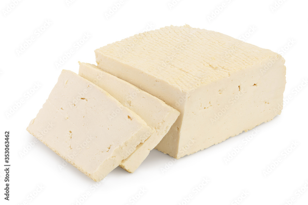 tofu cheese isolated on white background with clipping path and full depth of field, tofu cheese isolated on white background with clipping path and full depth of field,