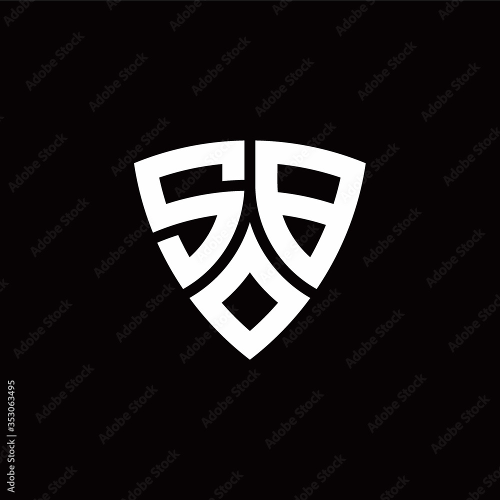 SB monogram logo with modern shield style design template SB monogram logo with modern shield style design template