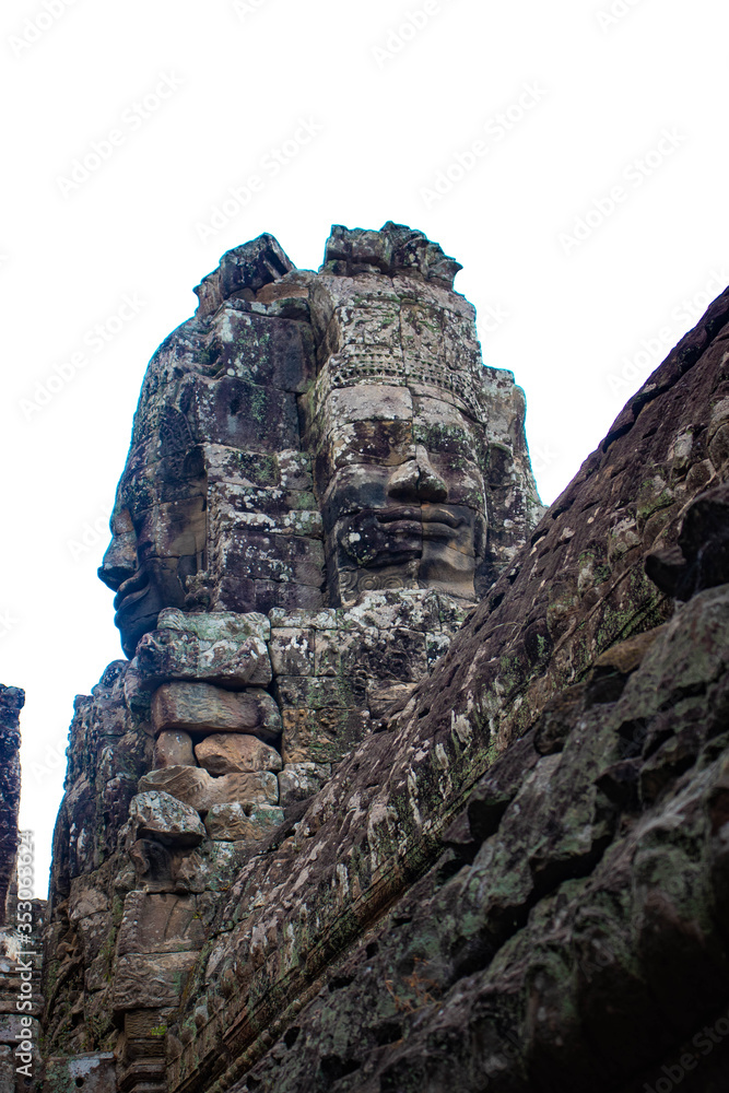 Fototapeta premium A beautiful view of Bayon temple at Siem Reap, Cambodia.