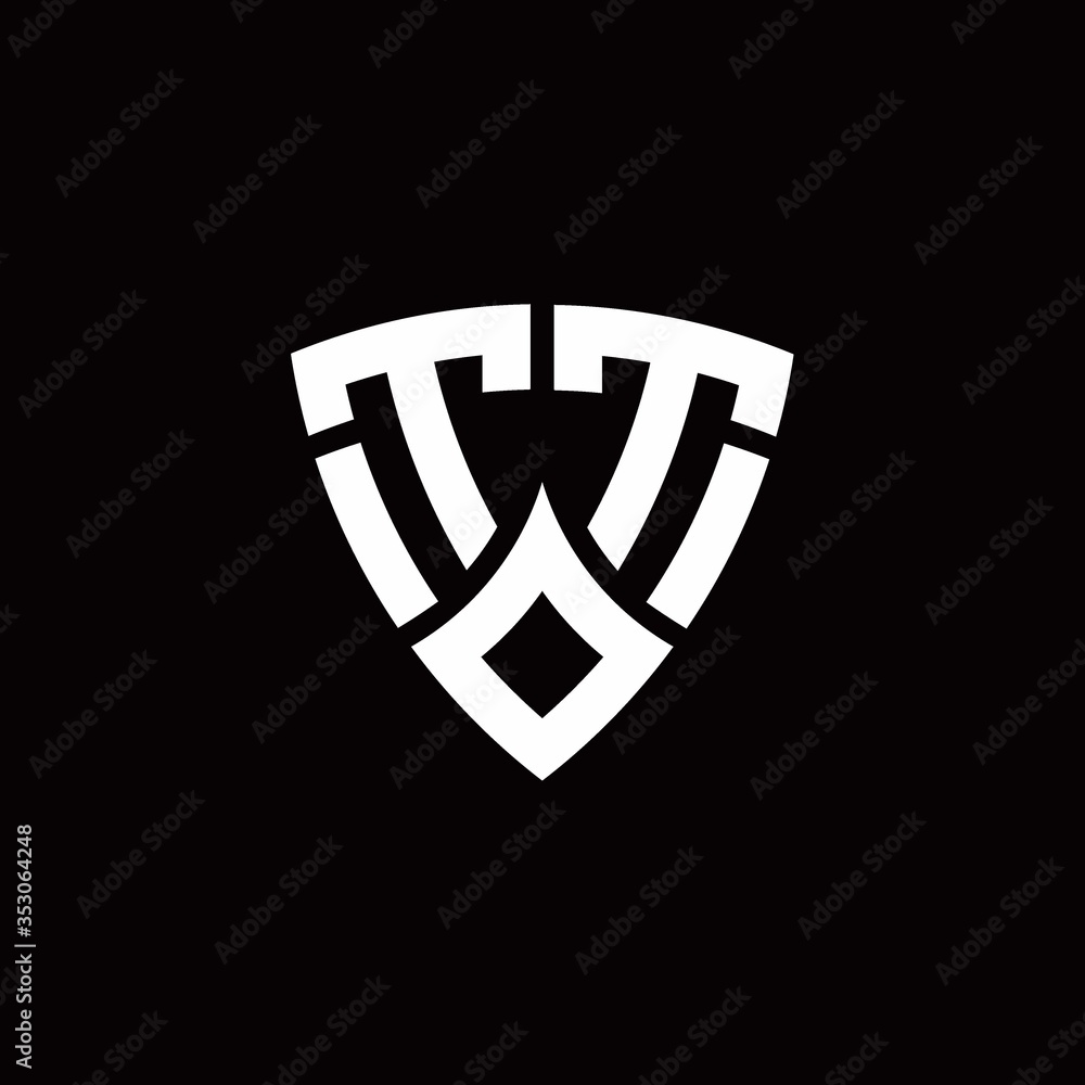 TT monogram logo with modern shield style design template TT monogram logo with modern shield style design template