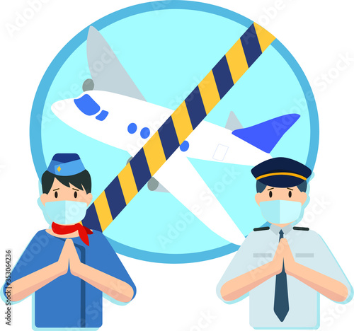 Flight restriction apologize in pandemic illustration