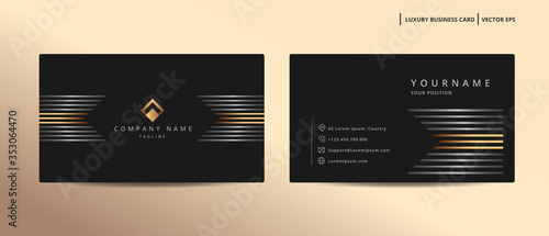Luxury design business card with gold style minimalist template