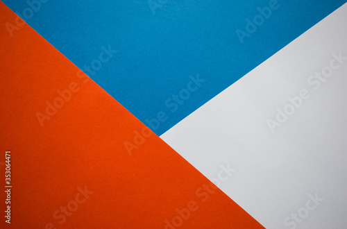 Orange  blue and white background divided on a three parts