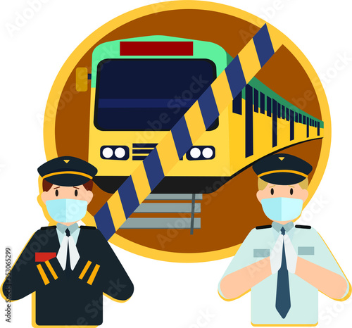 Train travel restriction apologize in pandemic illustration