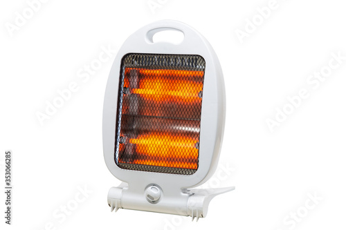 halogen light heater on isolated white background