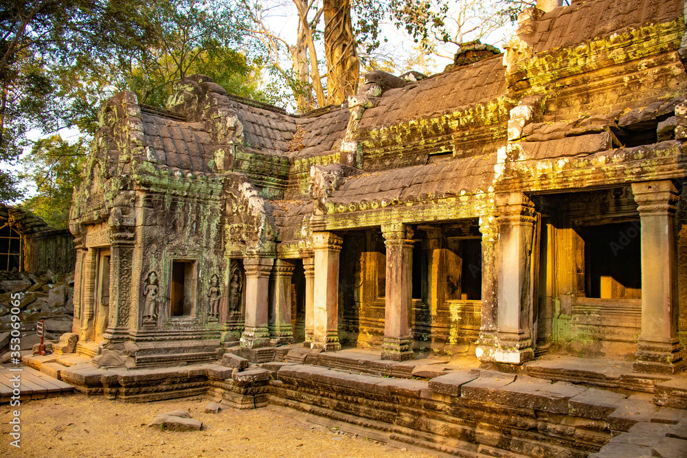 A beautiful view of Ta Phrom temple at Siem Reap, Cambodia. A beautiful view of Ta Phrom temple at Siem Reap, Cambodia.