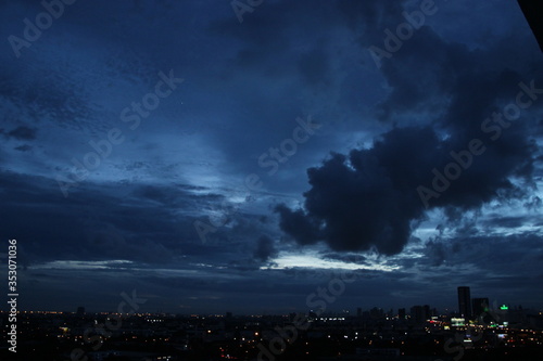 dark cloud almost night evening time 
