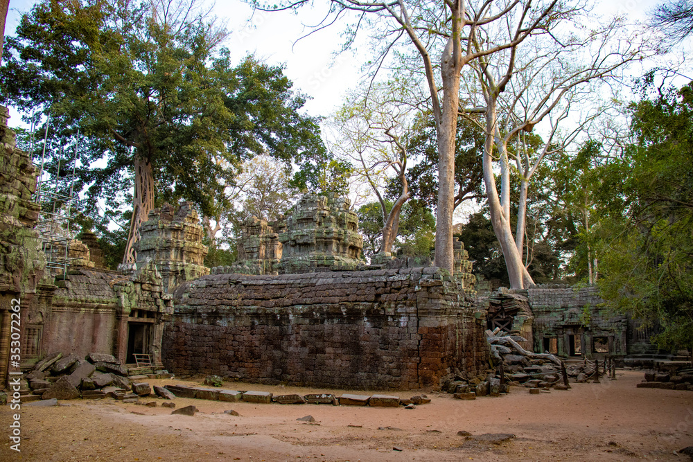 A beautiful view of Ta Phrom temple at Siem Reap, Cambodia. A beautiful view of Ta Phrom temple at Siem Reap, Cambodia.
