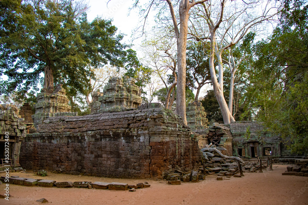 A beautiful view of Ta Phrom temple at Siem Reap, Cambodia. A beautiful view of Ta Phrom temple at Siem Reap, Cambodia.