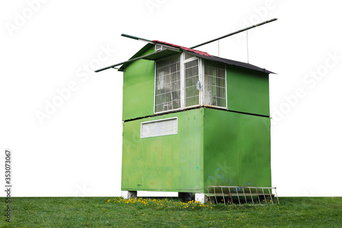 Old dovecote isolated on a white background. Pigeon nursery. photo