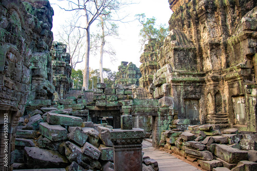 A beautiful view of Ta Phrom Temple at Siem Reap  Cambodia.