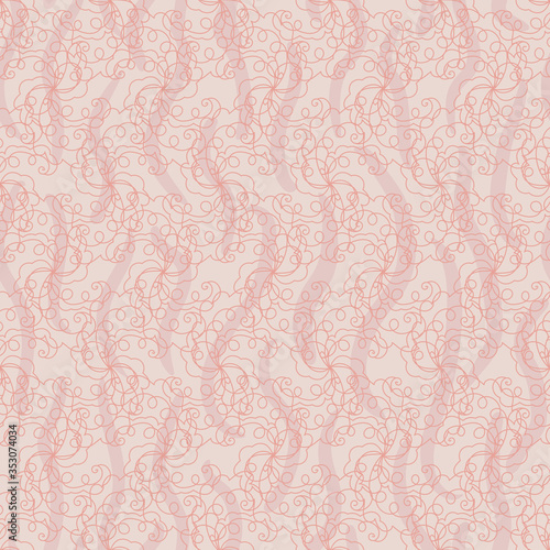 Pink organic ocean inspired abstract seamless vector pattern. Light surface print design. For backgrounds, fabric, stationery, and packaging.