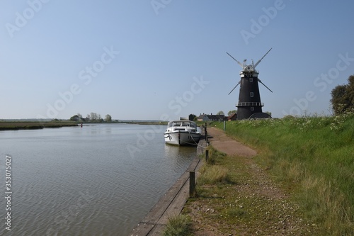 Windmill on the Norfolk Broads at Great Yarmouth, England, UK