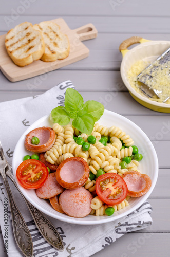 Traditional pasta with sausages