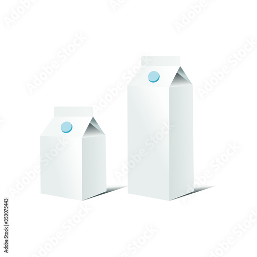 White milk carton packaging template isolated on white background. Packaging template mockup collection. Stand-up pouch Half Side view package.