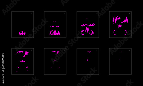 Poison explosion effect. Explosion Animation effect. Animation Sprite sheet for games, cartoon or animation. vector style animation effect 1042.