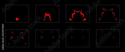 Fire explosion effect. Explosion Animation effect. Animation Sprite sheet for games, cartoon or animation. vector style animation effect 1064.