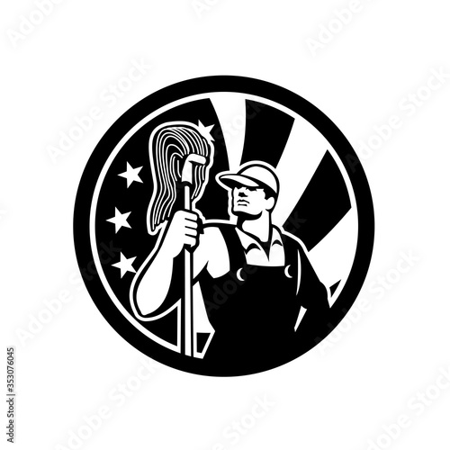 American Industrial Cleaner USA Flag Icon