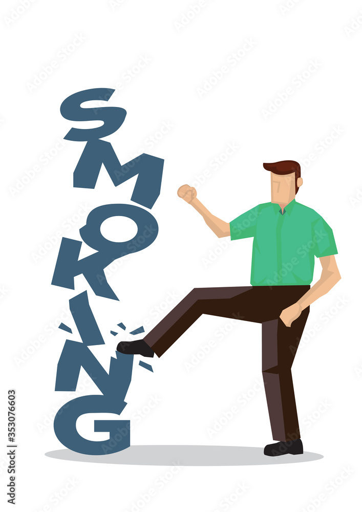 Man break Smoking blocks into pieces. Concept of quit smoking or tobacco addiction. Man break Smoking blocks into pieces. Concept of quit smoking or tobacco addiction.