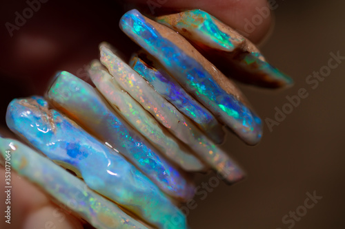 Australian precious raw seam opal from White Cliffs.
