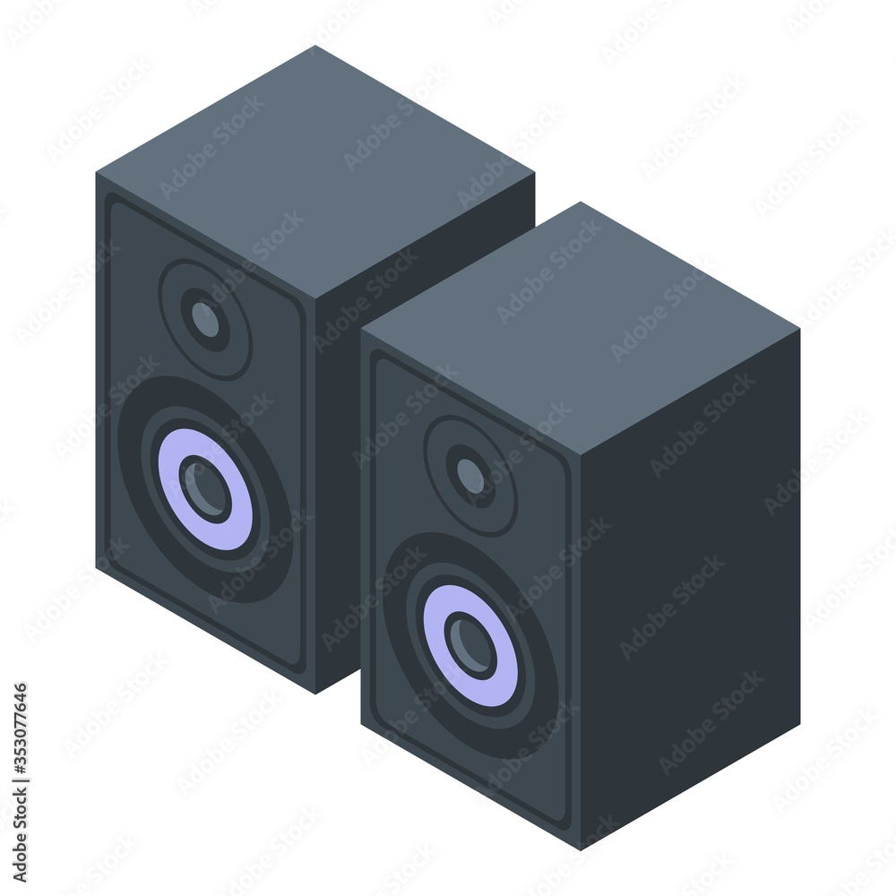 Musical speaker icon. Isometric of musical speaker vector icon for web design isolated on white background Musical speaker icon. Isometric of musical speaker vector icon for web design isolated on white background